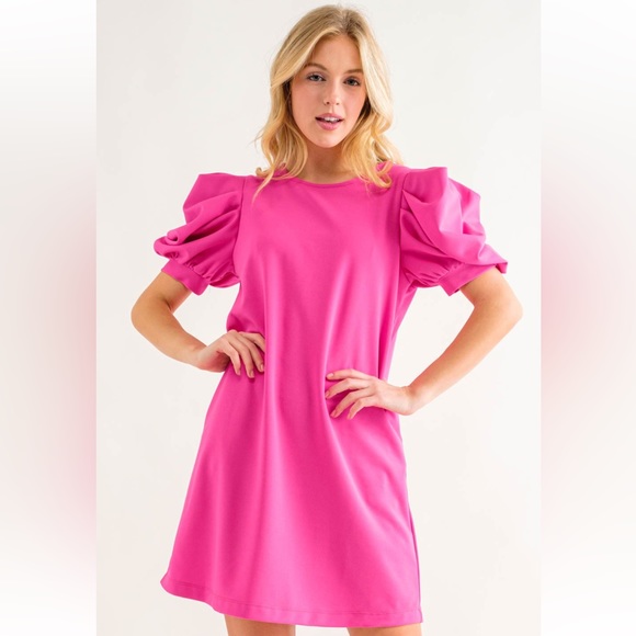 13 Balloon Short Sleeve  Dress - Picture 2 of 4